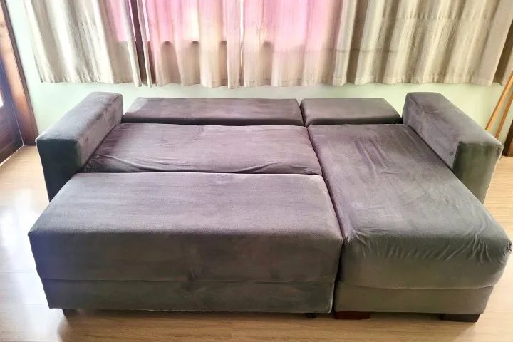 Sofá Modular 3 Lugares | Chaise Reversível + Puff | Vira Cama  - Foto 2