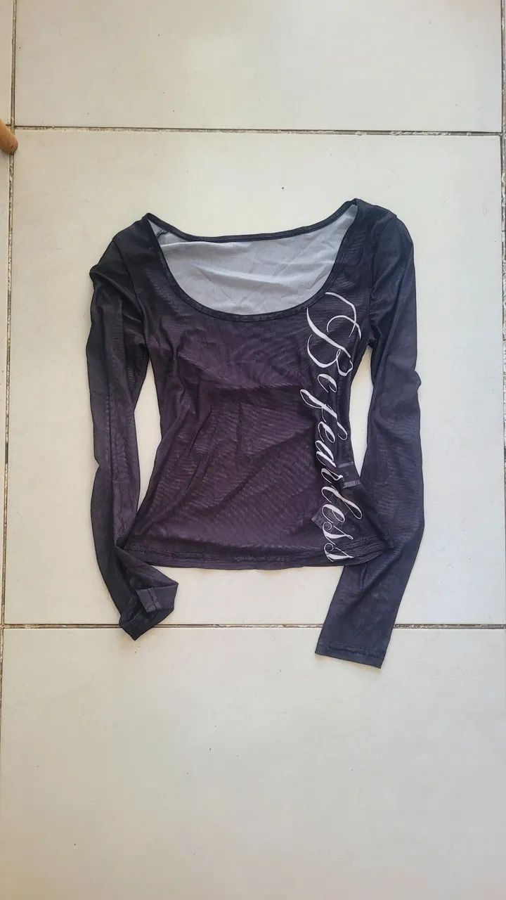 blusa tule be fearless shein