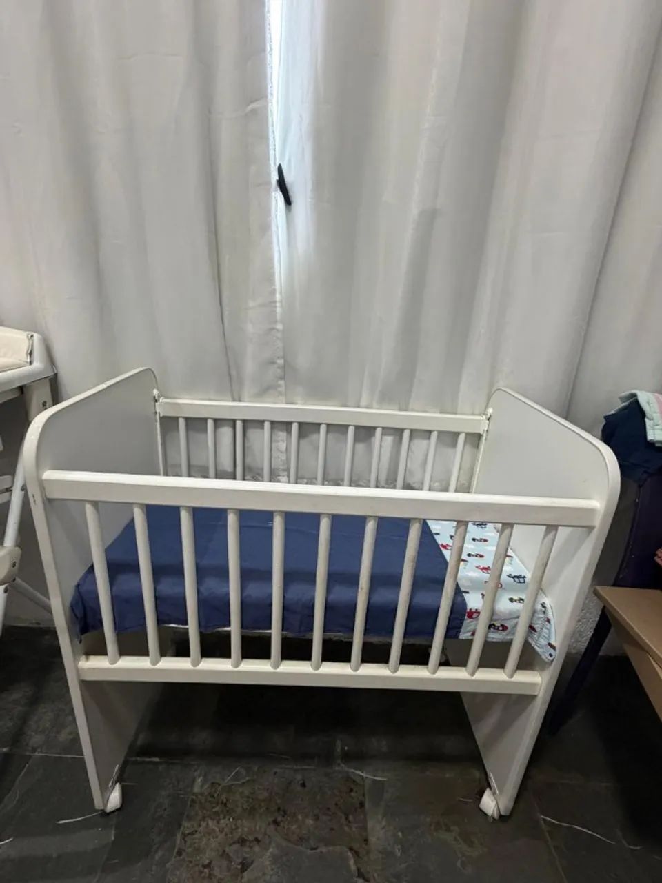 Mini Berço para Bebê Branco com Colchão - Seminovo - Foto 3
