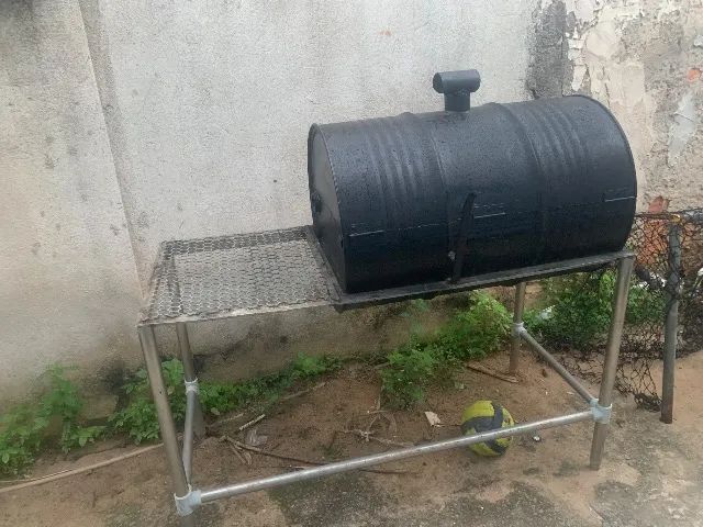 Churrasqueira a bafo de tambor com grelha moeda 