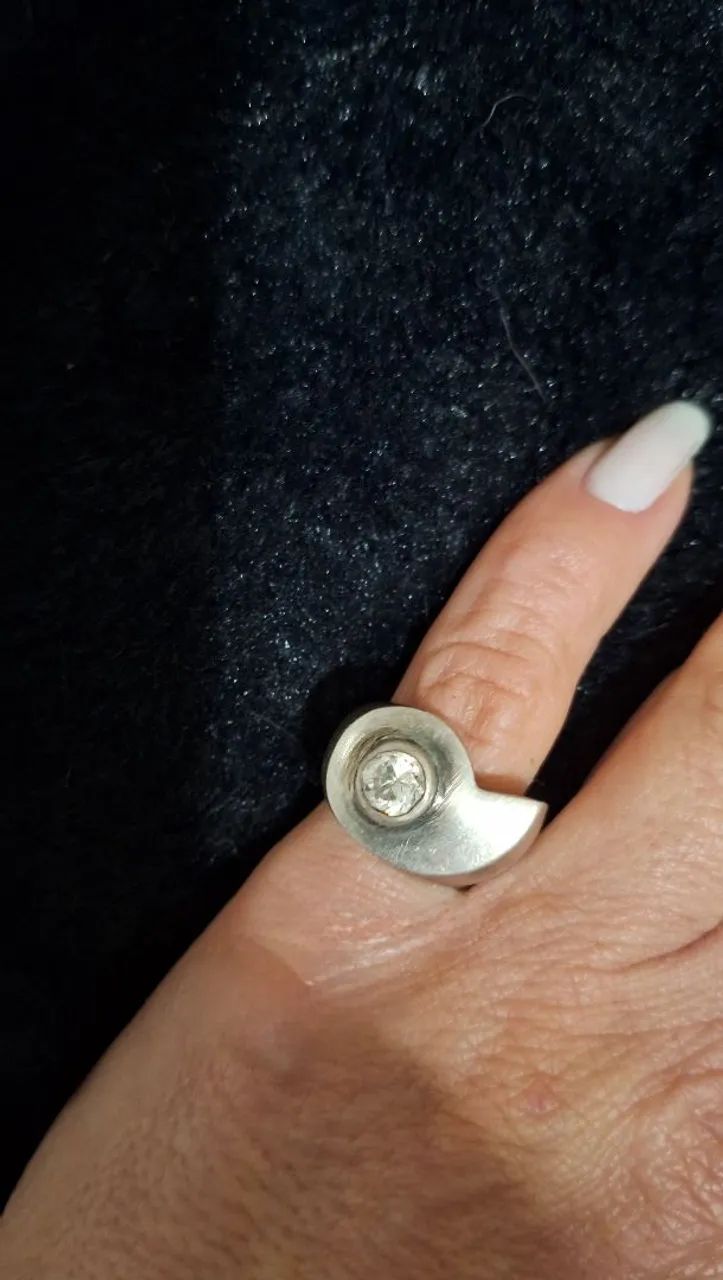 Anel em prata legítima com zirconia - Foto 3