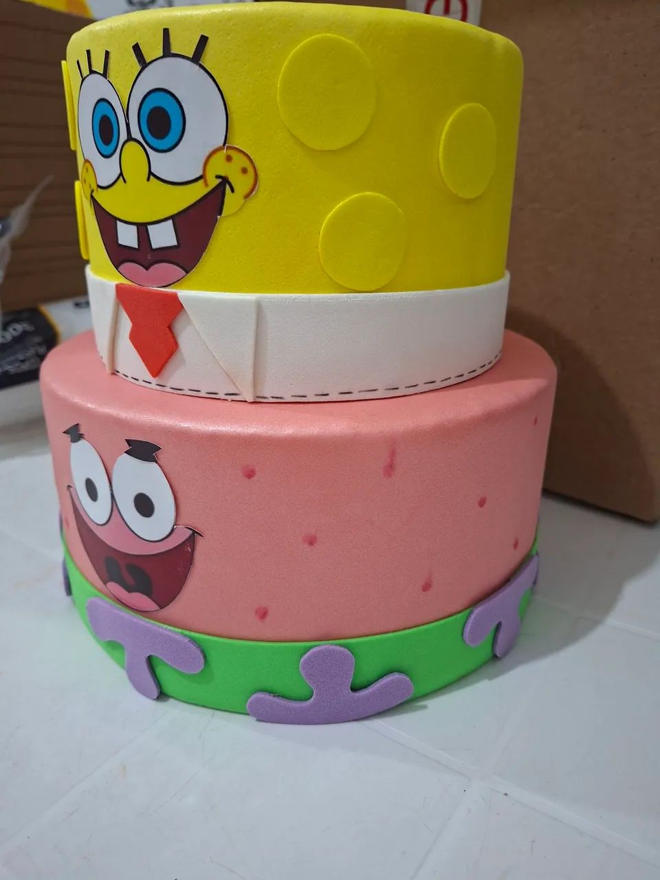 Bolo Fake 2 andar Bob esponja  - Foto 3