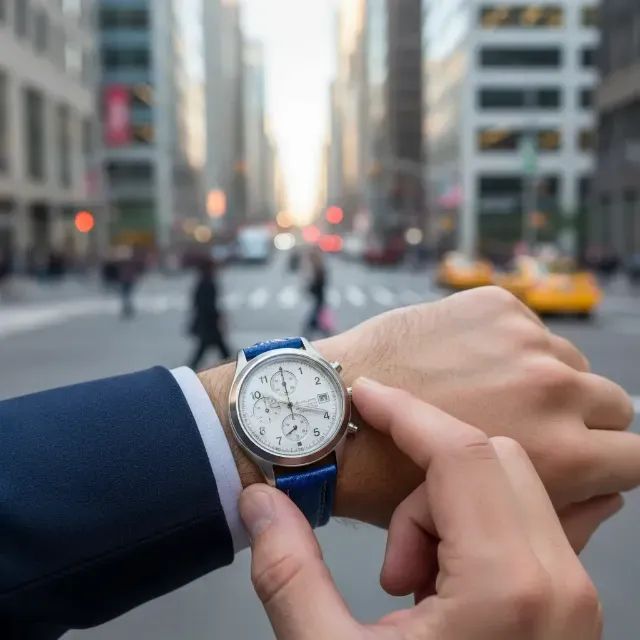 Relógio Masc. Akium Chronograph Vivara Pulseira Couro Azul  - Foto 2