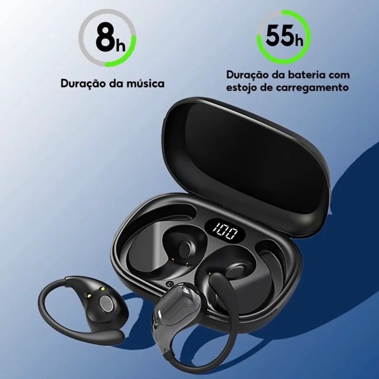 Fone Bluetooth sem fio com microfone  - Foto 3