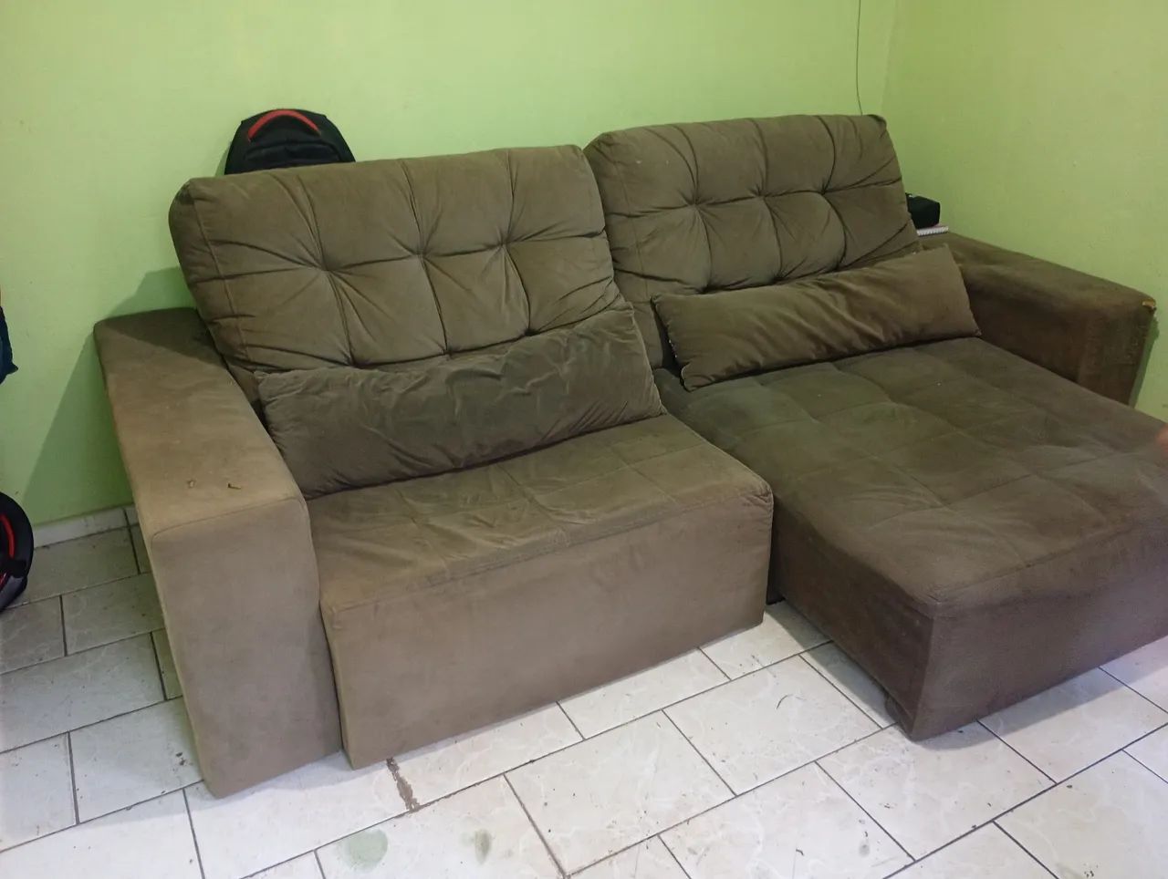 Sofá cama retrátil e inclinável 