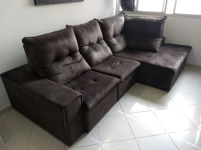 Sofá retrátil e reclinável semi-novo - Foto 4