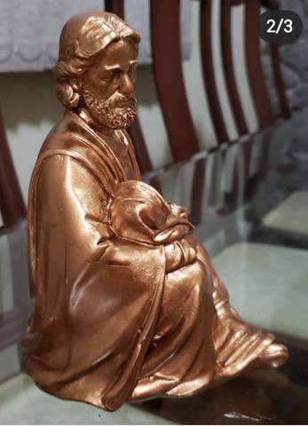 Estátua de São José com Menino Jesus em gesso - Foto 2