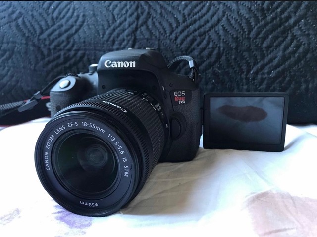 Camera Canon T6i 18-55mm + Bolsa!! Semi Nova Pouco Usada - Foto 4