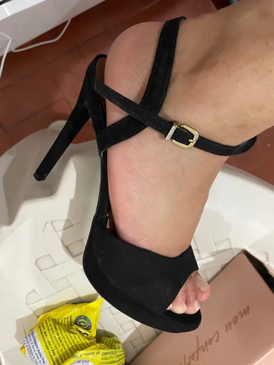 Sandália Vizzano Meia Pata Salto Fino Preta