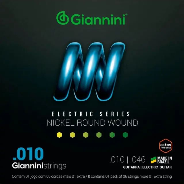 Encordoamento Guitarra Giannini Eletric Series 0.9 ou 0.10 - Foto 2