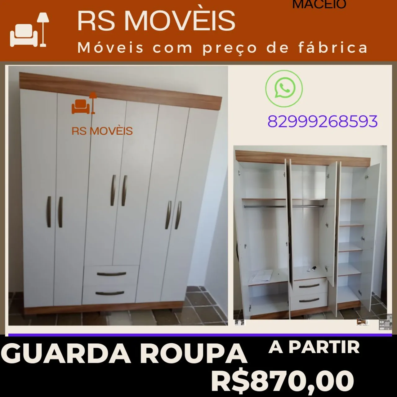 Guarda-Roupa 6 Portas Branco - A Partir de R$870,00