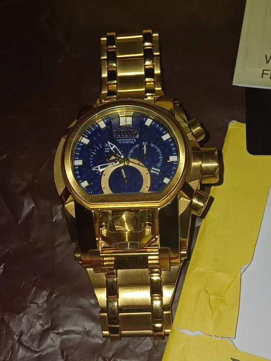 Relógio Invicta Masculino Dourado - Foto 2