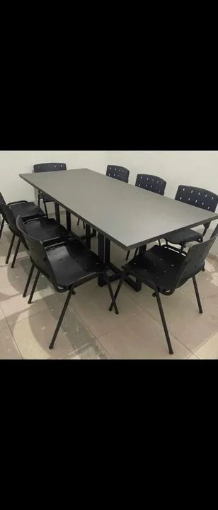 Mesa para reunião retangular 