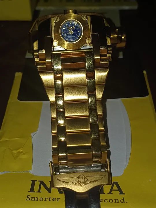 Relógio Invicta Masculino Dourado - Foto 6