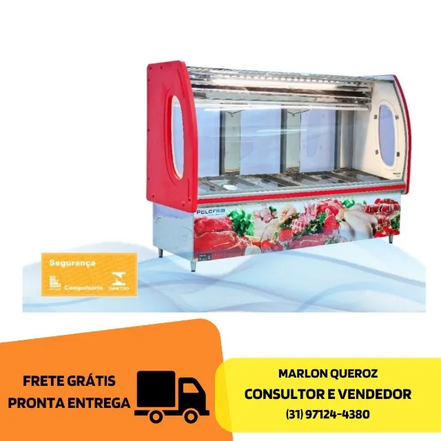 Balcao de Açougue Polo Frio lateral vermelha Novo