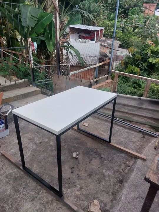 Mesa reta estilo industrial  - Foto 4