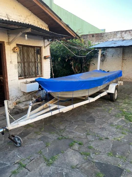 Barco alumínio com carreta rodoviária - Foto 5