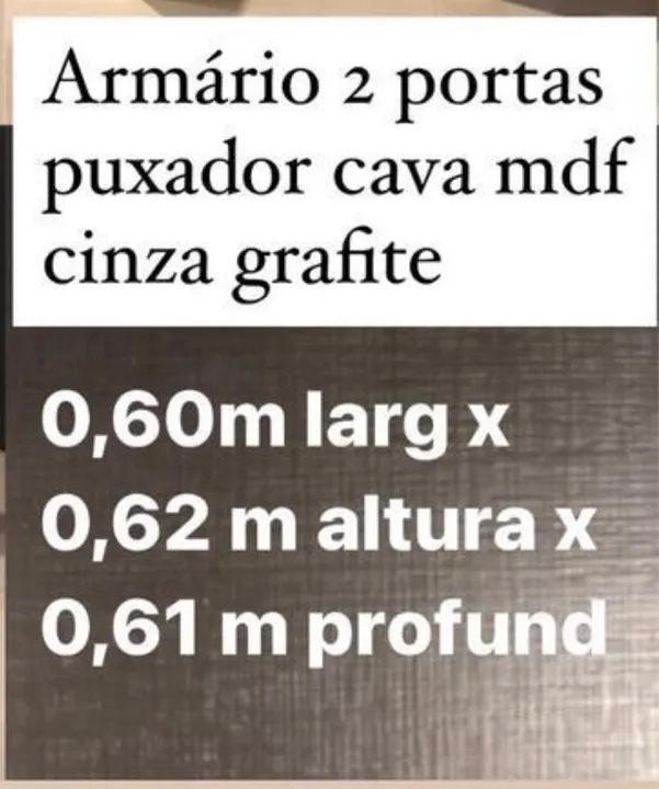 Armário 2 portas mdf cinza grafite - Foto 4