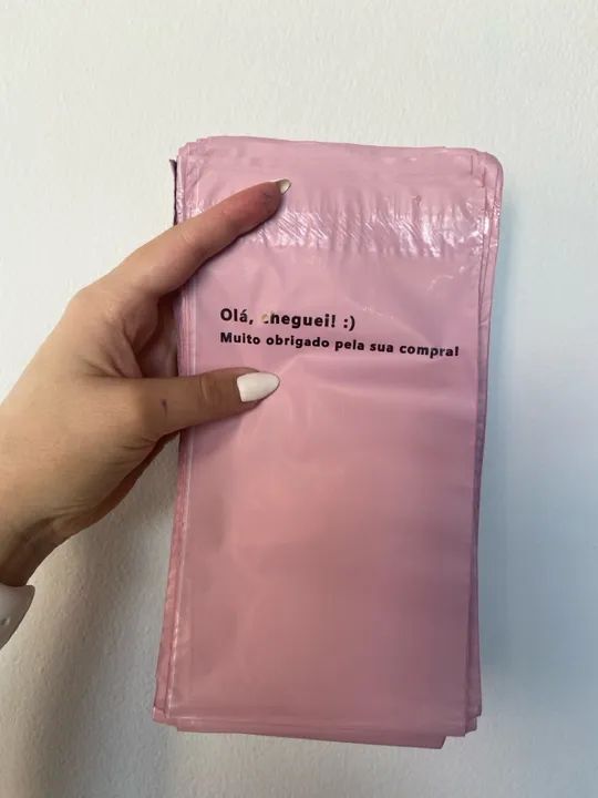 Envelope plástico rosa para envio de produtos - Foto 2