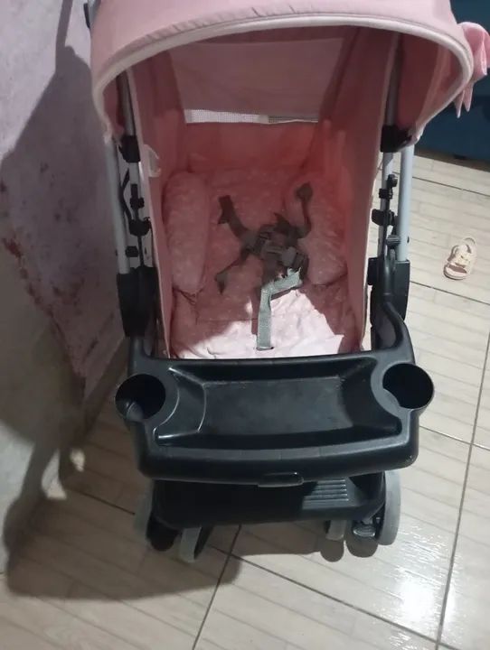 Carrinho de Bebê Rosa - Foto 4