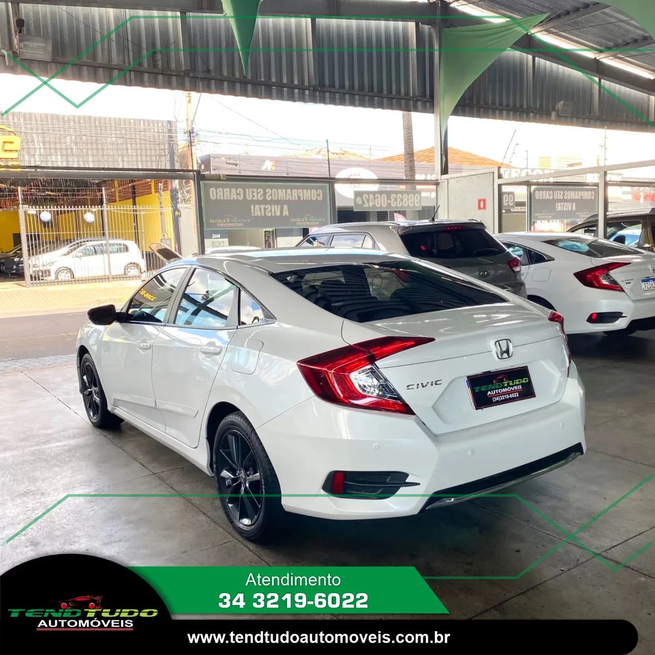 HONDA CIVIC 2.0 16V FLEXONE EX 4P CVT BRANCO 2021 - Foto 3