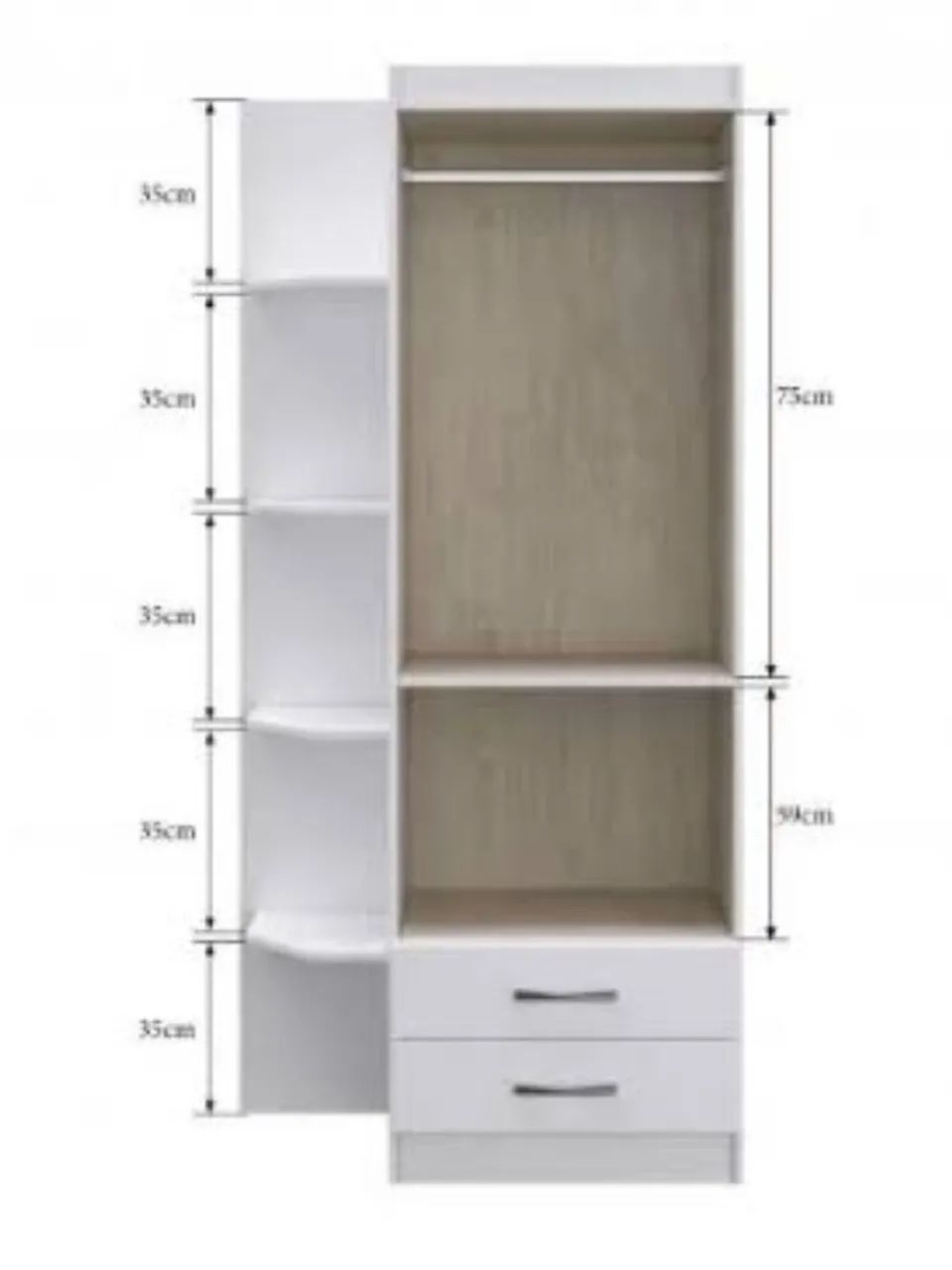 Guarda Roupa Infantil 2 Portas 2 Gavetas - Atualle - Foto 3