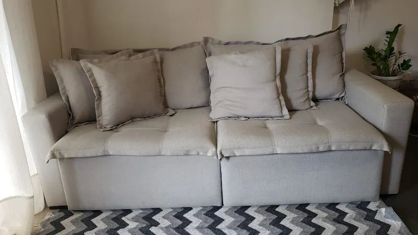 Sofá retrátil de linho - Foto 3