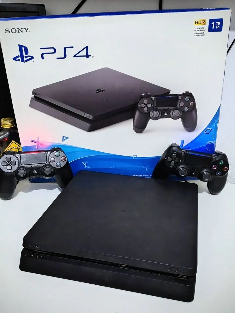 PS4 Slim 1TB - 2 controles* + 9 jogos - SONY Playstation 4PS4 - Foto 5