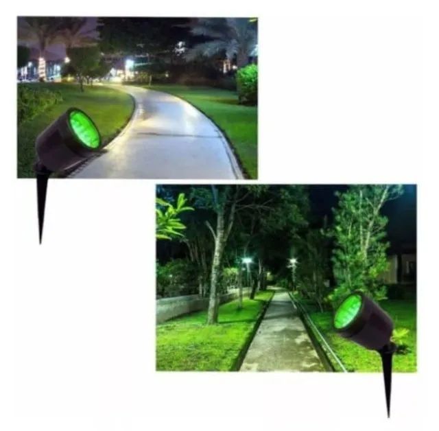 Ponto de Luz para Jardim na cor Verde, Branco Frio e Branco Quente