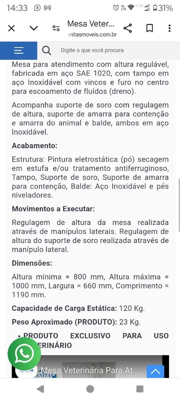 Mesa de atendimento veterinário. - Foto 3
