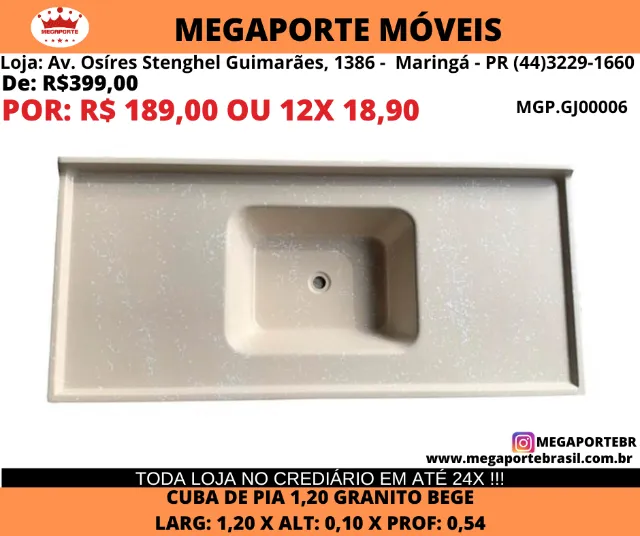 Pedra de Pia Marmorite Gj 1,20