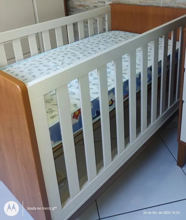 Berço Mini Cama Madeira+Off White  - Foto 5