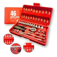 Kit 46 Chave Catraca Jogo De Soquetes Allen Torx Ferramentas wpp:43.99611.3948
