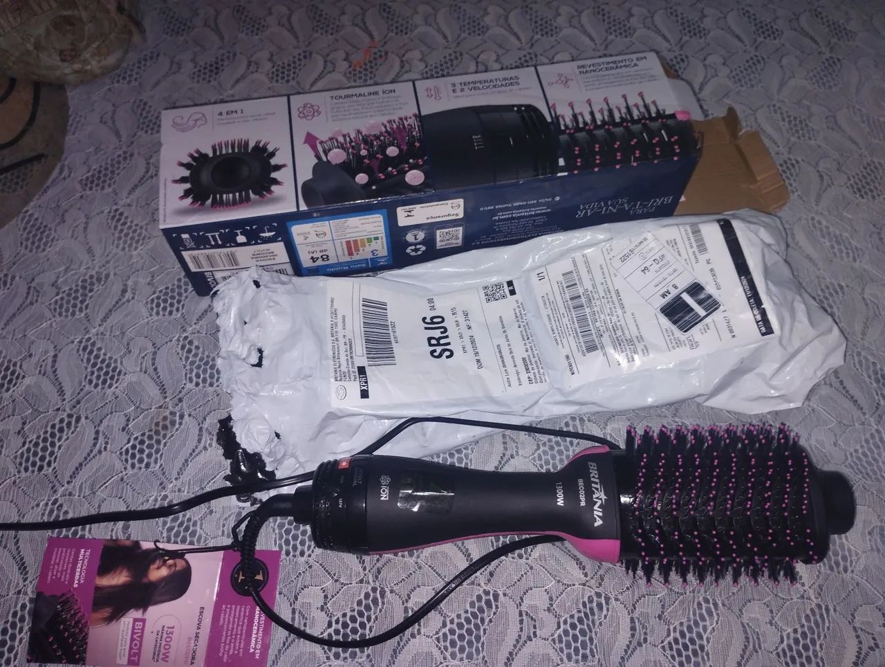 Secador Rotativo de Cabelo 1300W Bivolt - Novo - Foto 3