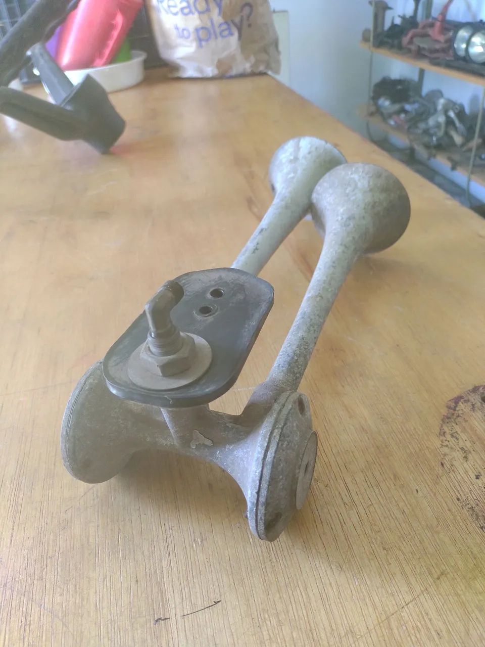 Buzina antiga a ar completa raridade  - Foto 3