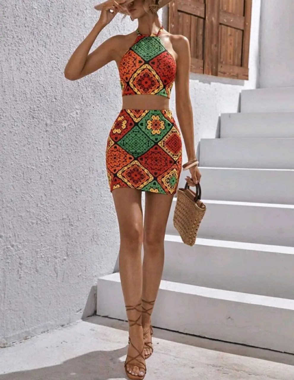 Conjunto de Blusa e Saia Boho NOVO - Foto 5