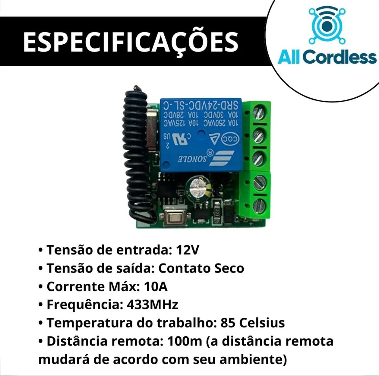 Modulo Relé Rf 433mhz 1ch 12v  - Foto 2