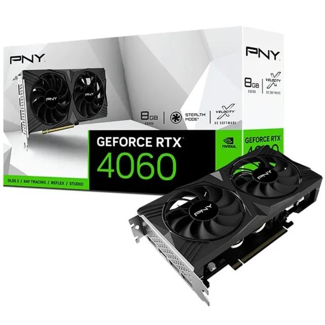 Placa de Vídeo Nvidia GeForce PNY RTX 4060 Verto Dual Fan, 8GB, GDDR6, DLSS 3, 128 BITS 