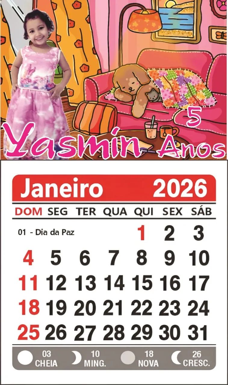 Lembrancinha Mini Calendário 5x9cm 40 Unidade Personalizado - Foto 5