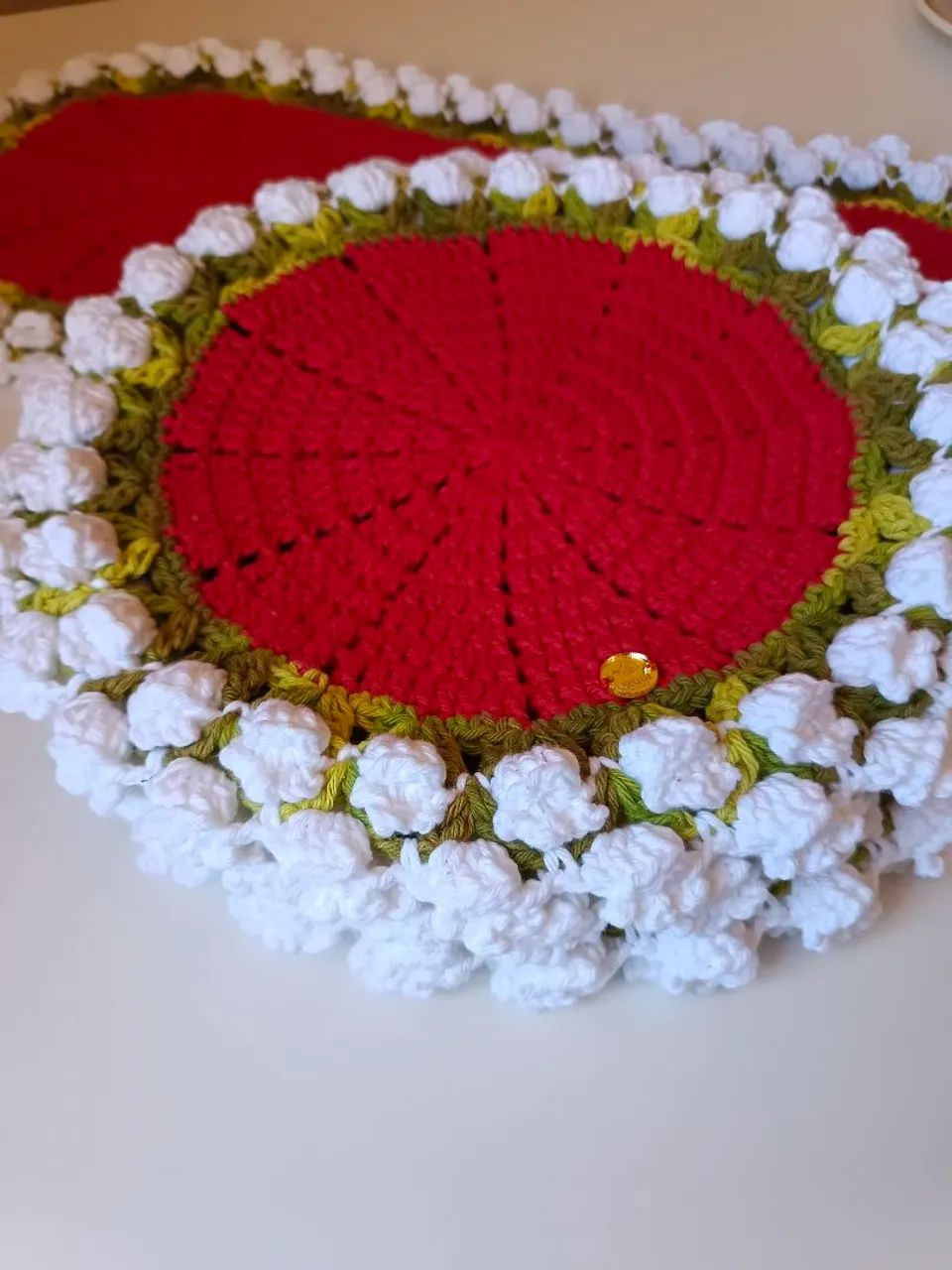 Jogo americano de crochê + trilho - Foto 3