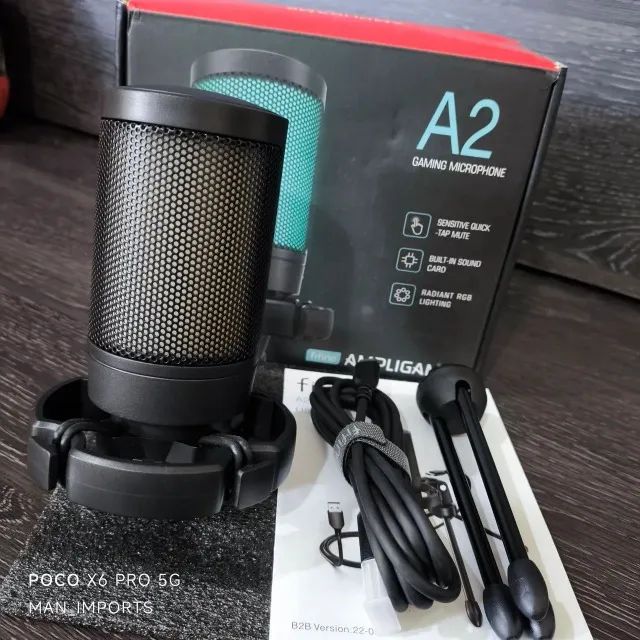 Microfone Gamer Condensador Fifine A2, USB, RGB (NOVOS) - Foto 3