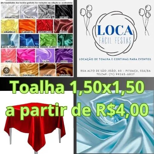 Aluguel de toalhas e cortinas festa  - Foto 4