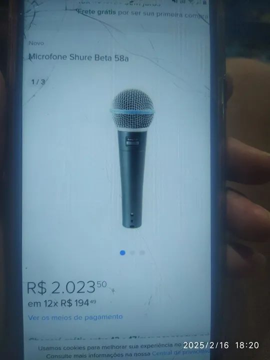 Microfone shure beta 58a