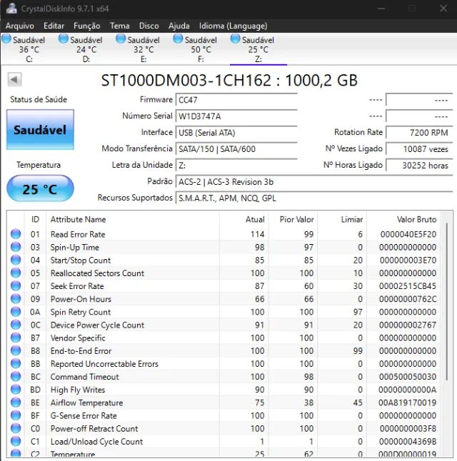 HD Seagate Barracuda 1TB (Saudável no Crystal) - Foto 2