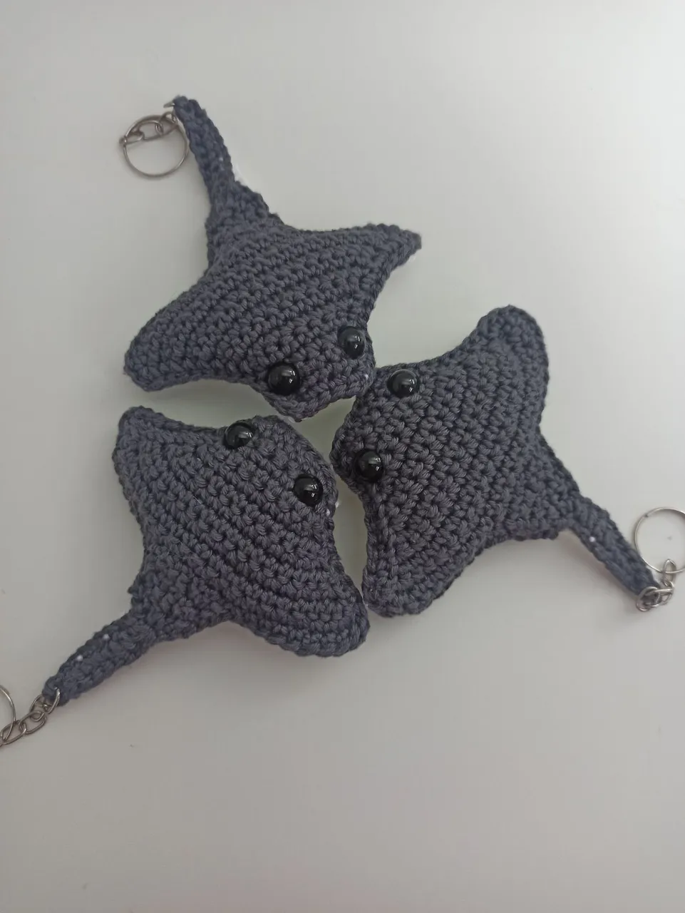 Kit com 10 chaveiros de Arraia de Crochê Artesanais