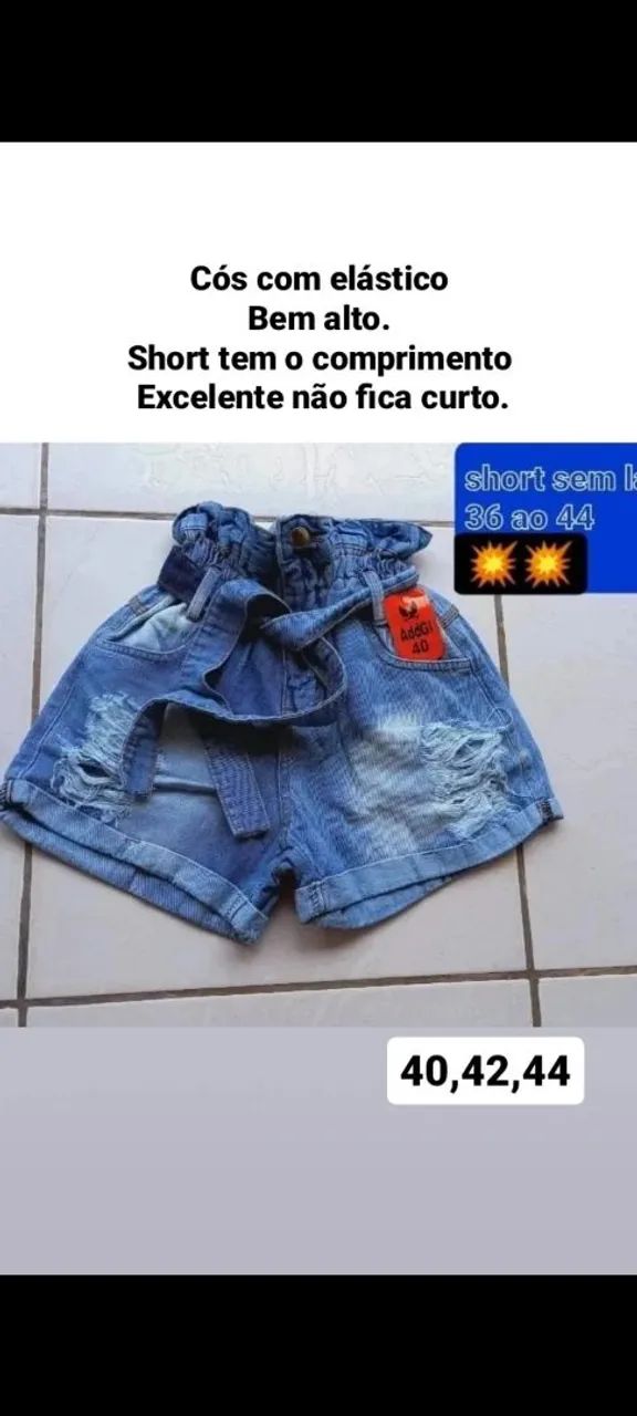 Mega promoção! Short jeans Premium cós alto com elastano no cós  - Foto 2