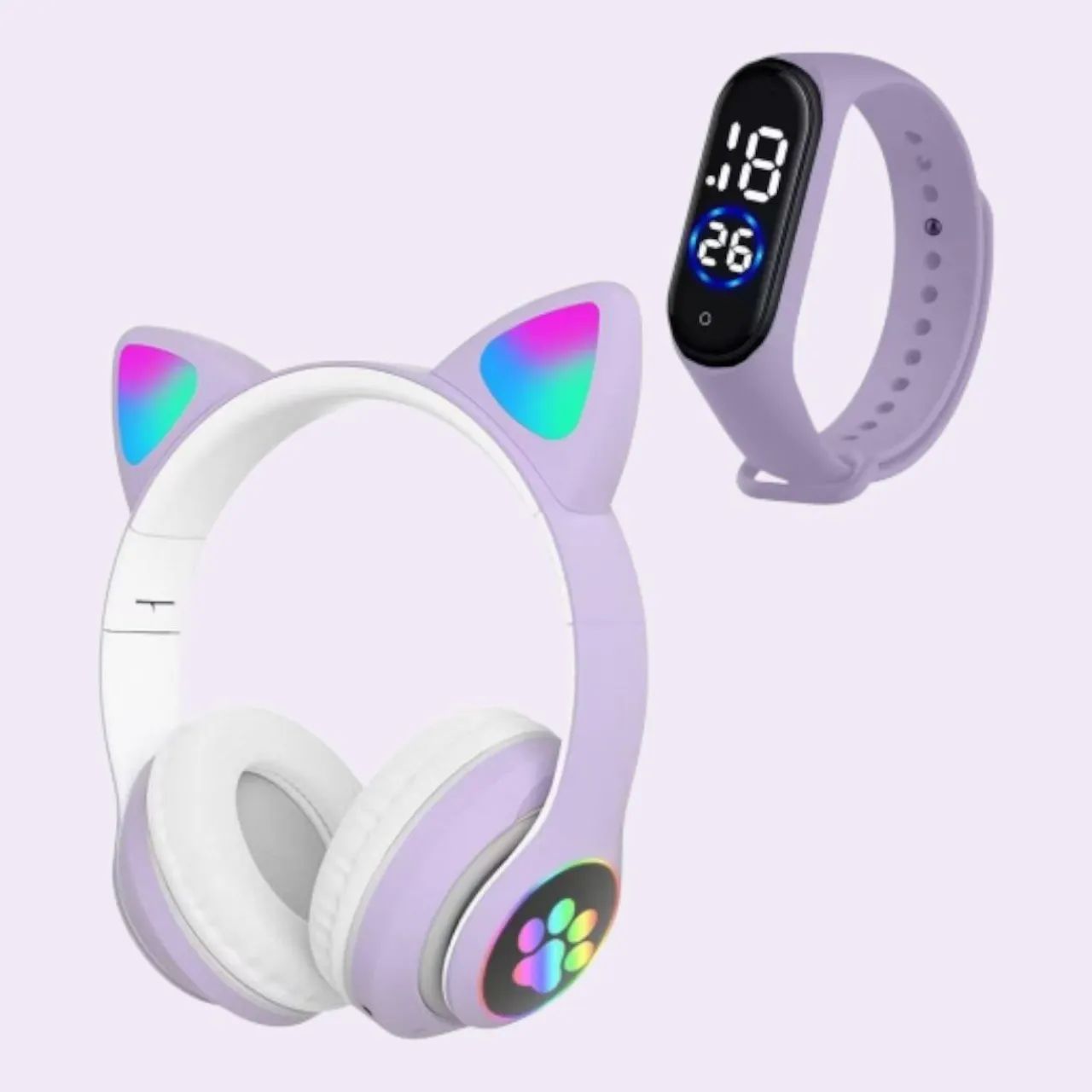 Cat-shaped Bluetooth Headphones with Colorful LED Ears64318049892482121