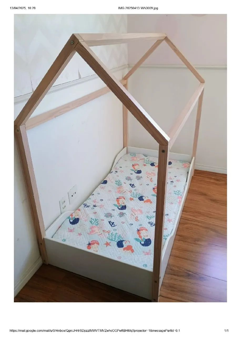 CAMA INFANTIL CASINHA COM COLCHÃO INCLUSO TOK STOK R$ 250 REAIS - Foto 4