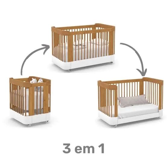 Berço de madeira 3 em 1 - seminovo - Foto 4