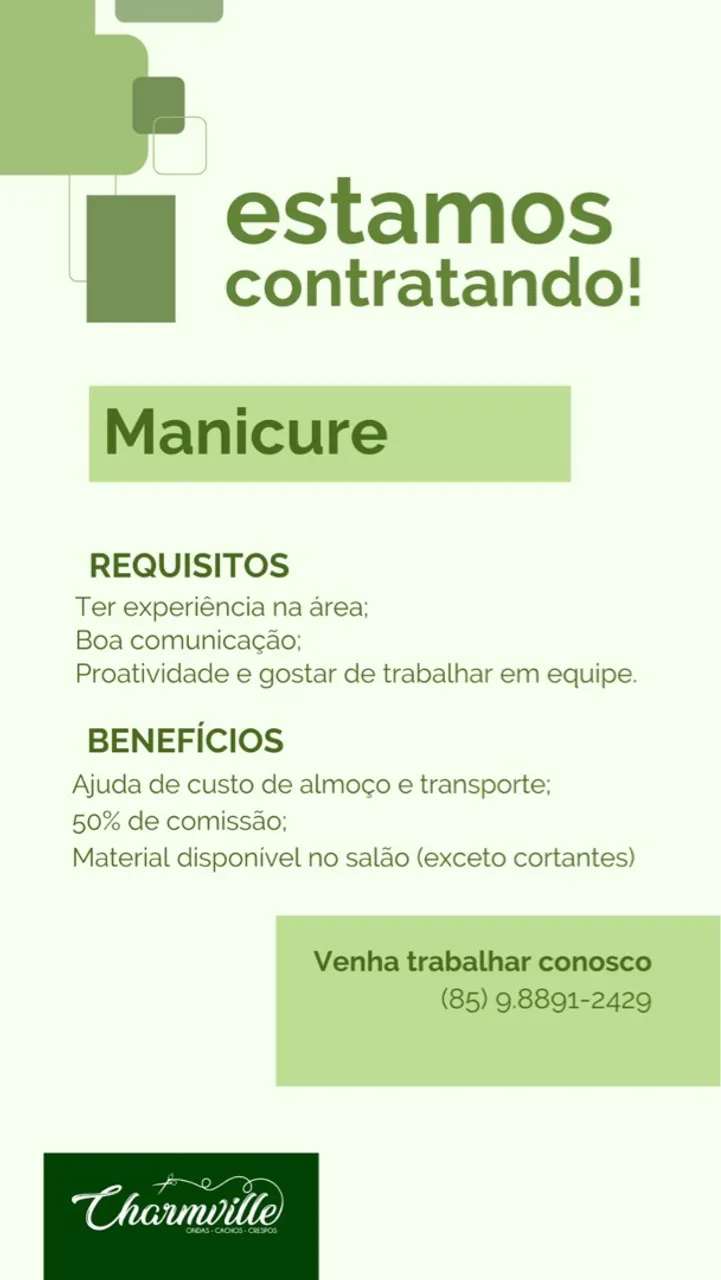 Vaga para Manicure 